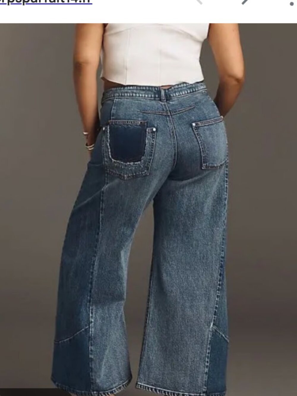 Pilcro The Darien 70s Paneled Wide-Leg Flare Jeans Anthropologie Size 29 NEW - Picture 2 of 9